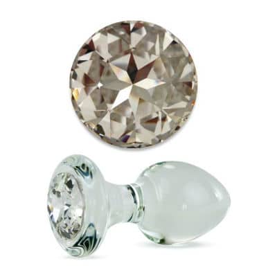 Crystal Delights glass plug with short stem and large bulb