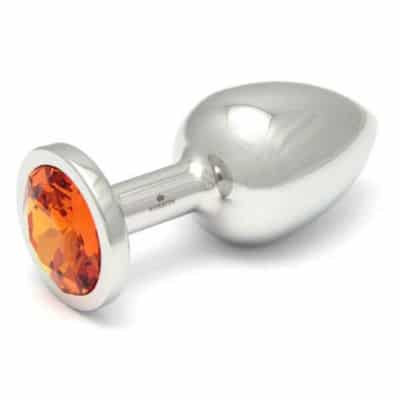 Rosebuds Cristal butt plug large with orange Swarovski