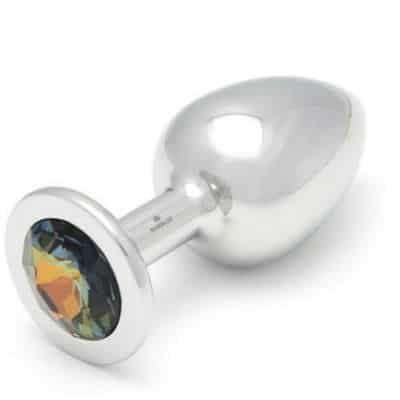 Iridescent jewel in a Rosebuds stainless steel plug XL