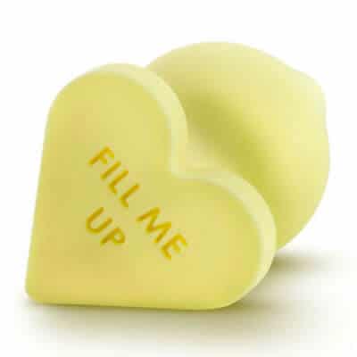 Large Yellow naughty candy hearts butt plug